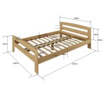 Postel z masivu 120x200 Nastěnka bílá s roštem