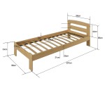 Postel z masivu 90x200 Marcelína borovice s roštem