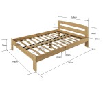 Postel z masivu 140x200 Marcelína borovice s roštem