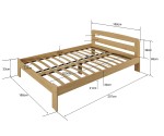 Postel z masivu 180x200 Marcelína borovice s roštem