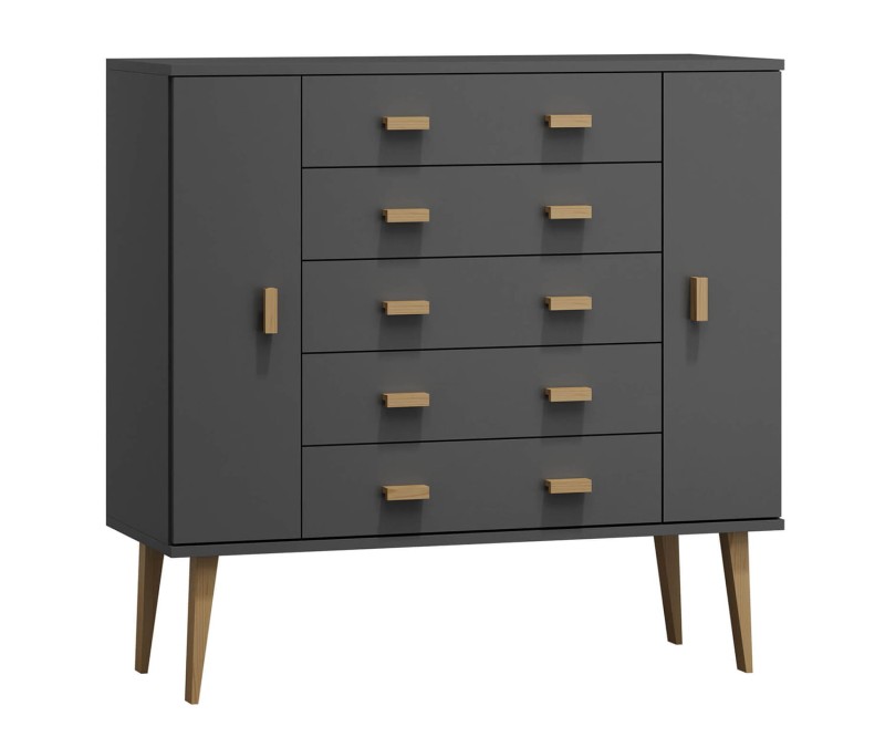 Komoda č3 šířka 140 cm 5š Venuci šedá