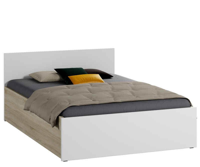 Postel DM1 120x200 bílá+dub sonoma