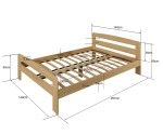 Postel z masivu 140x200 Nastěnka borovice s roštem