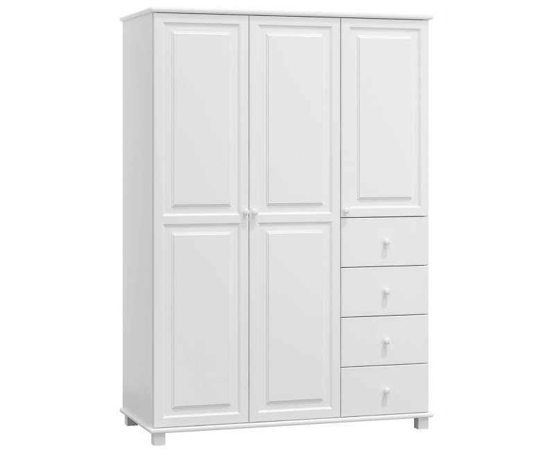 Šatní skříň 3Dč4 šířka 133 bílá