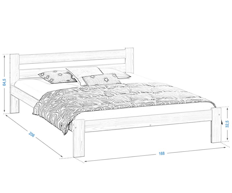 Postel z masivu VitBed 160x200 Akio dub s roštem