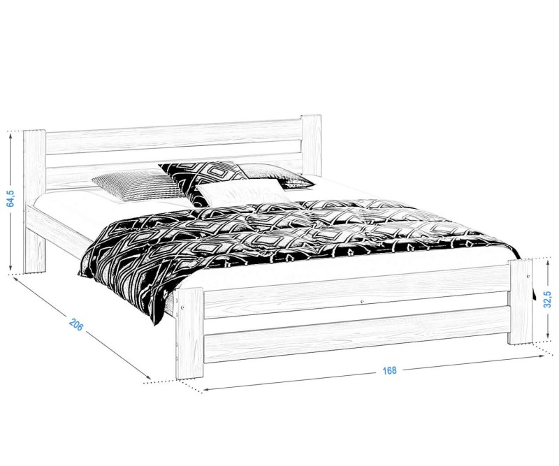 Postel z masivu VitBed 160x200cm Eureka dub s roštem