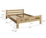 Postel z masivu VitBed 120x200cm Kenta dub s roštem