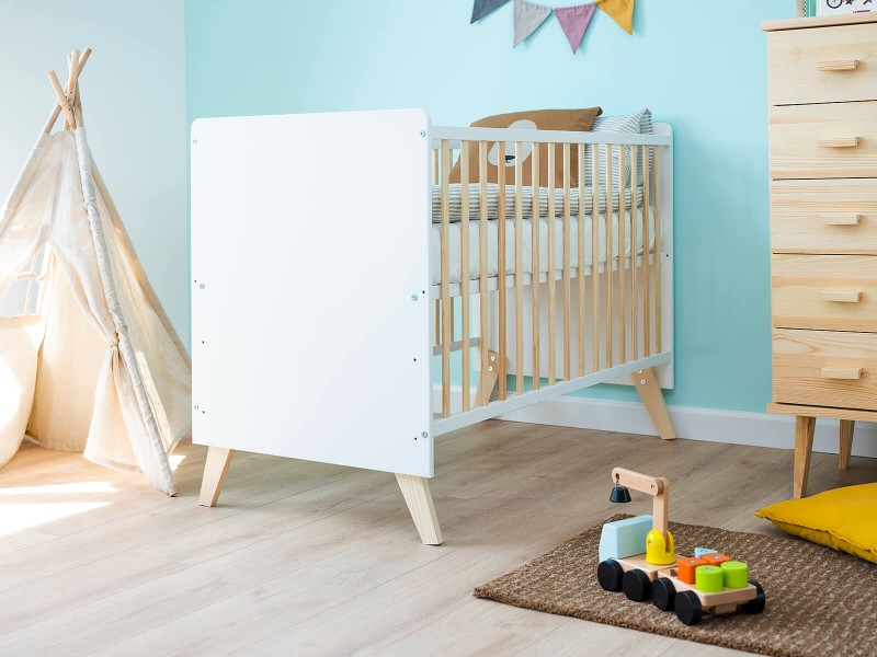 Dětské postýlky 60x120 BABY HAPPY bílý/borovice