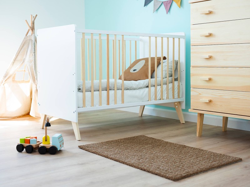 Dětské postýlky 60x120 BABY HAPPY bílý/borovice