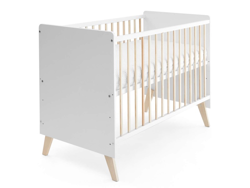 Dětské postýlky 60x120 BABY HAPPY bílý/borovice