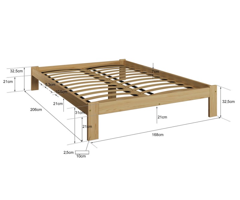 Postel z masivu VitBed 160x200 Anzu ořech s roštem