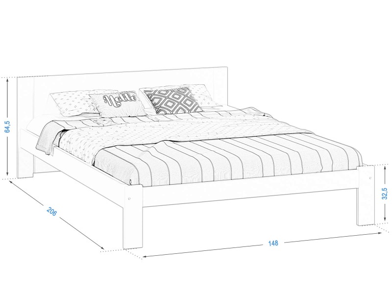 Postel 140x200 DMD5 bílá s roštem