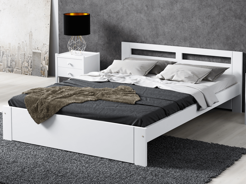 Postel 140x200 DMD6 bílá s roštem