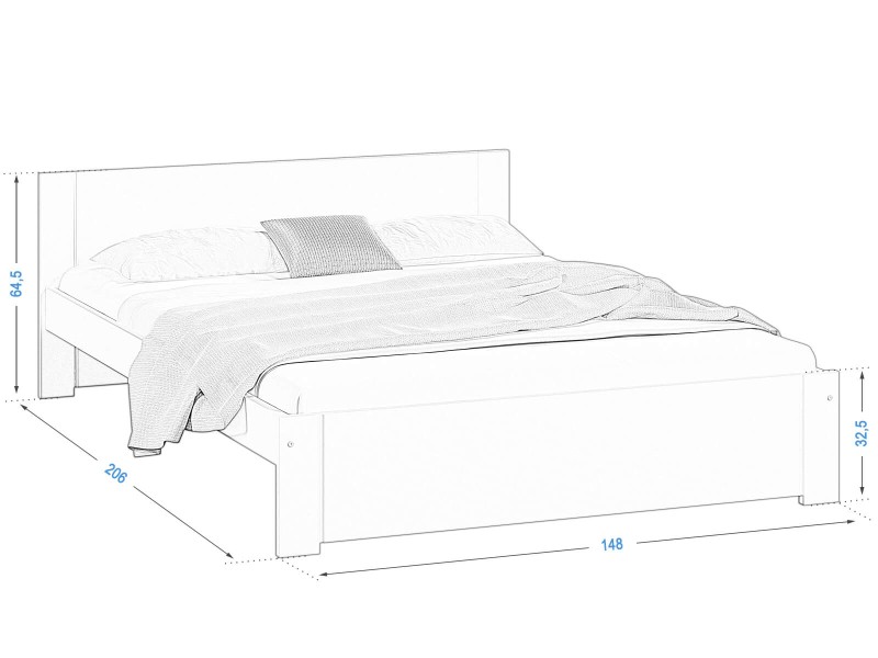 Postel 140x200 DMD9 bílá s roštem