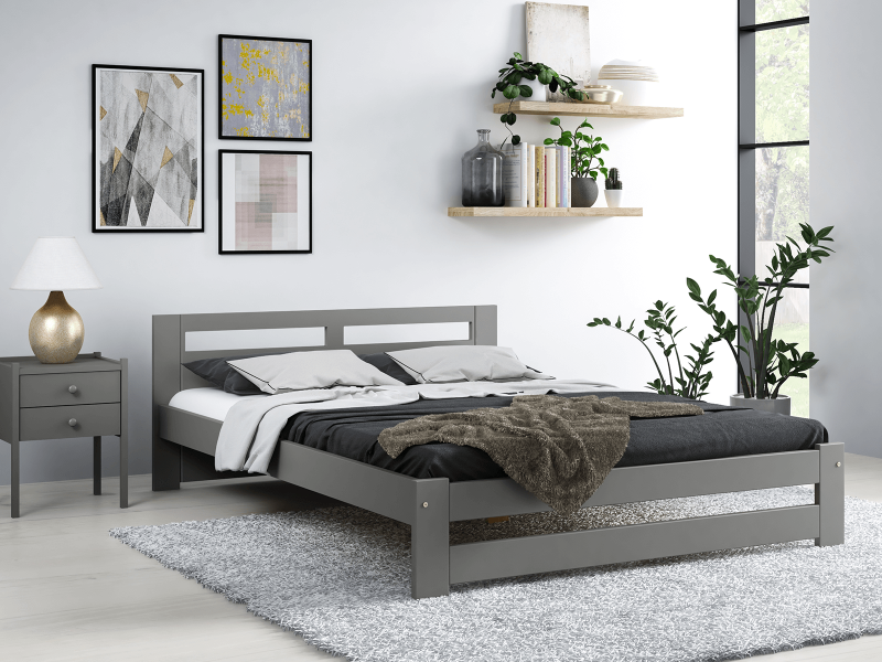 Postel 140x200 DMD10 šedá s roštem