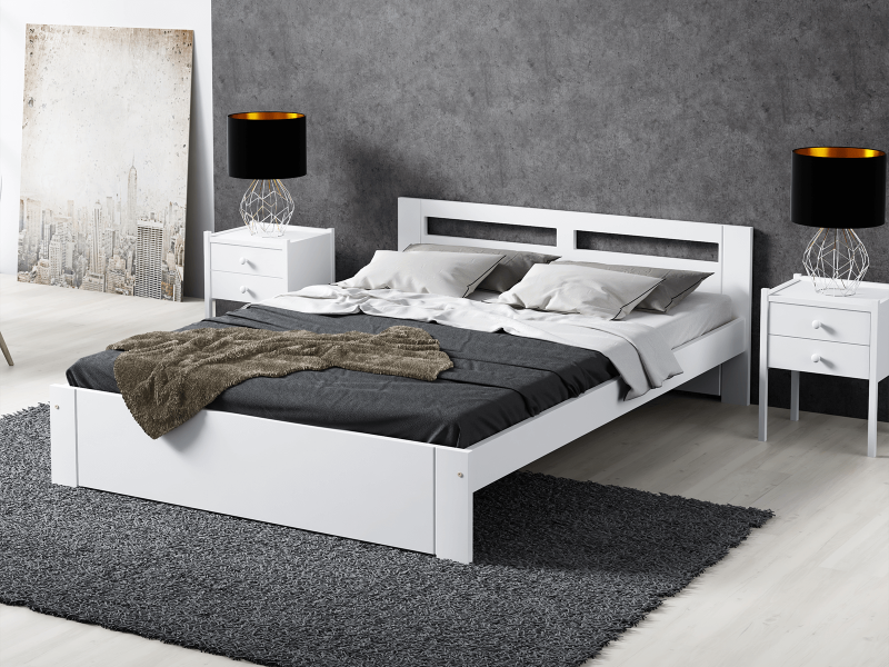 Postel 140x200 DMD6 bílá s roštem