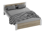 Postel 140x200 DMD3 bílá+dub sonoma s roštem