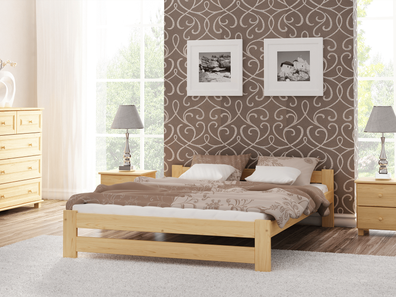 Postel z masivu VitBed 160x200cm Ran není lakovaná s roštem