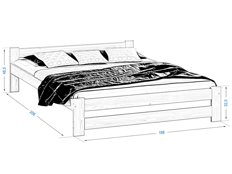 Postel z masivu VitBed 160x200cm Ran dub s roštem + Matrace Niobé 160x200