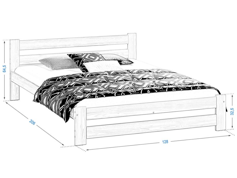 Postel z masivu VitBed 120x200cm Eureka dub s roštem + Matrace Niobé 120x200