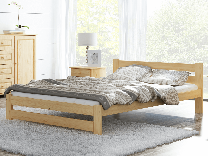 Postel z masivu VitBed 140x200cm Eureka borovice s roštem + Matrace Niobé 140x200