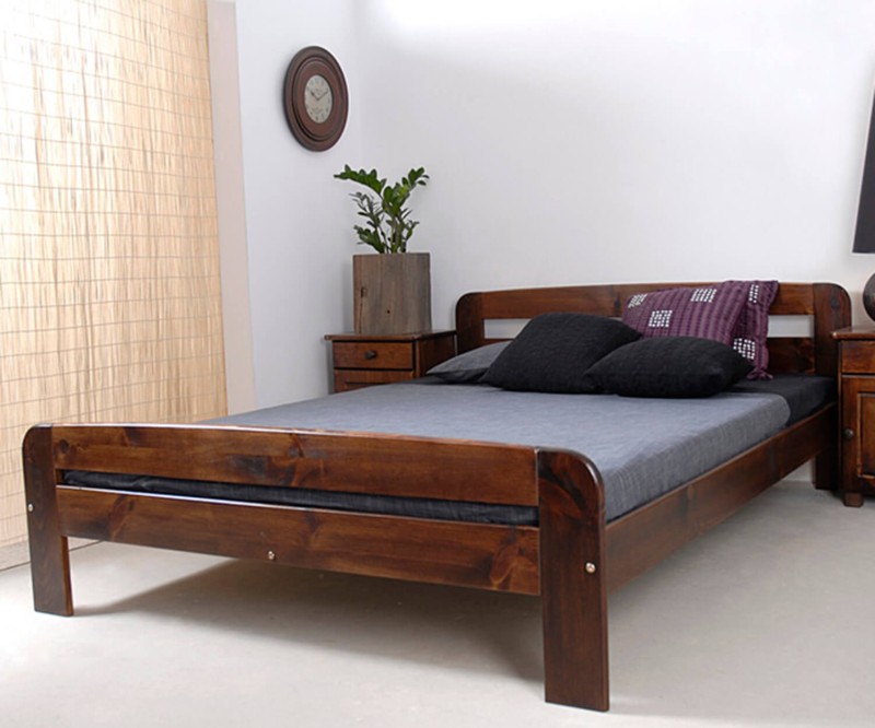 Postel z masivu 160x200 Nastěnka ořech s roštem