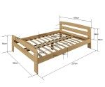 Postel z masivu 160x200 Nastěnka ořech s roštem