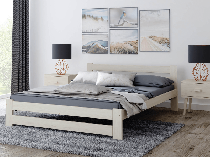 Postel  z masivu VitBed 120x200cm Eureka bílá borovice s roštem