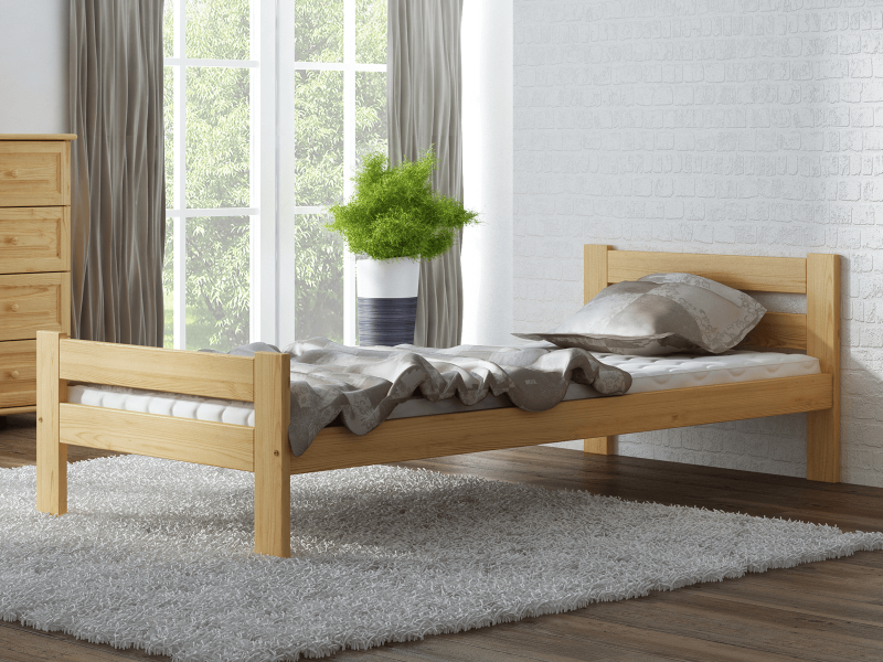Postel z masivu VitBed 90x200cm Kenta borovice s roštem + Matrace Kassandra 90x200cm