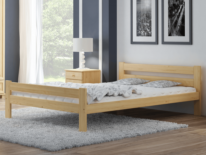 Postel  z masivu VitBed 120x200cm Kenta borovice s roštem + Matrace Kassandra 120x200cm