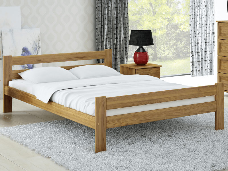 Postel z masivu VitBed 120x200cm Kenta dub s roštem