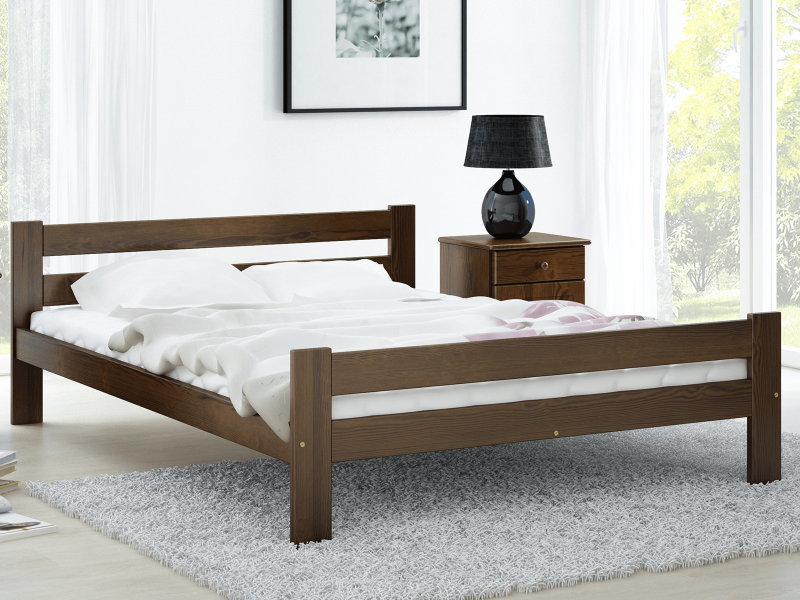 Postelz masivu VitBed 120x200cm Kenta ořech s roštem + Matrace Kassandra 120x200cm