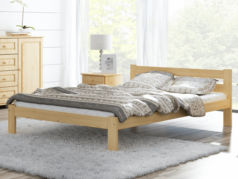 Postel z masivu VitBed  160x200 Akio borovice s roštem + Matrace Heka 160x200