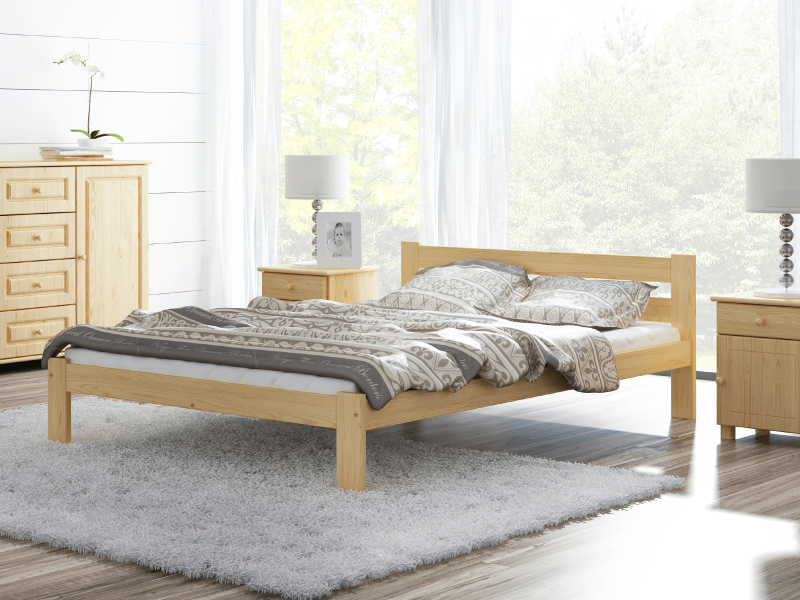 Postel z masivu VitBed  160x200 Akio není lakovaná s roštem