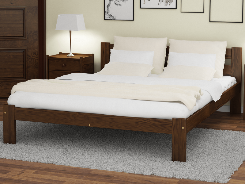 Postel z masivu VitBed 160x200 Akio ořech s roštem