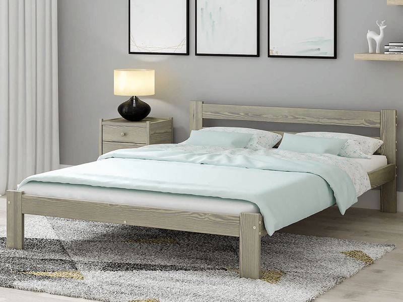 Postel z masivu VitBed 120x200cm Akio lanýžový dub s roštem