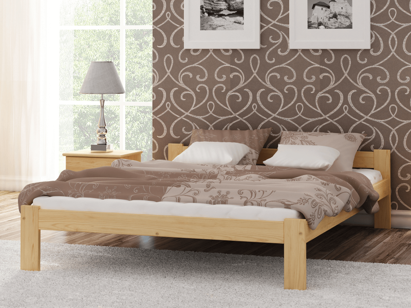 Postel z masivu VitBed 160x200 Isao není lakovaná s roštem