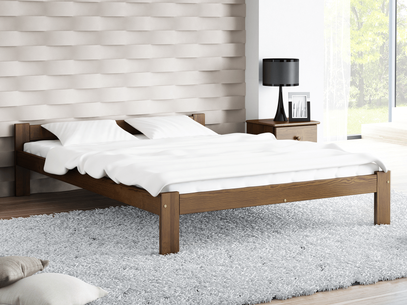 Postel z masivu VitBed 120x200 Isao ořech s roštem + Matrace Heka 120x200