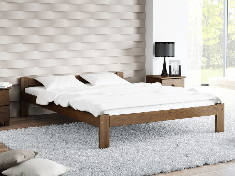 Postel z masivu VitBed 140x200 Isao ořech s roštem