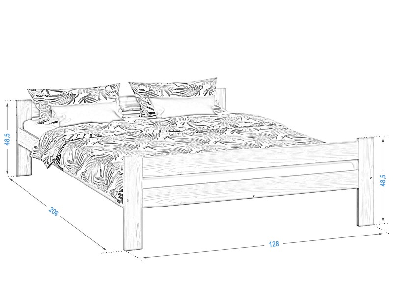 Postel z masivu VitBed 120x200 Fumi ořech s roštem + Matrace Kassandra 120x200