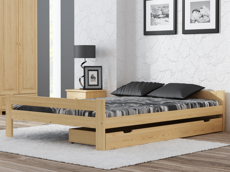 Postel z masivu VitBed 140x200 Fumi borovice s roštem + Matrace Kassandra 140x200