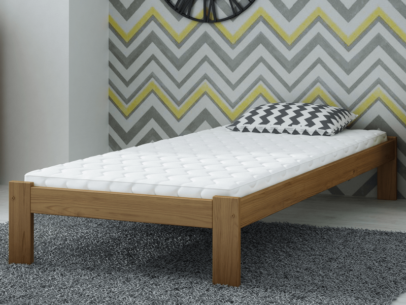 Postel z masivu VitBed 90x200 Anzu dub s roštem + Matrace Karatos 90x200