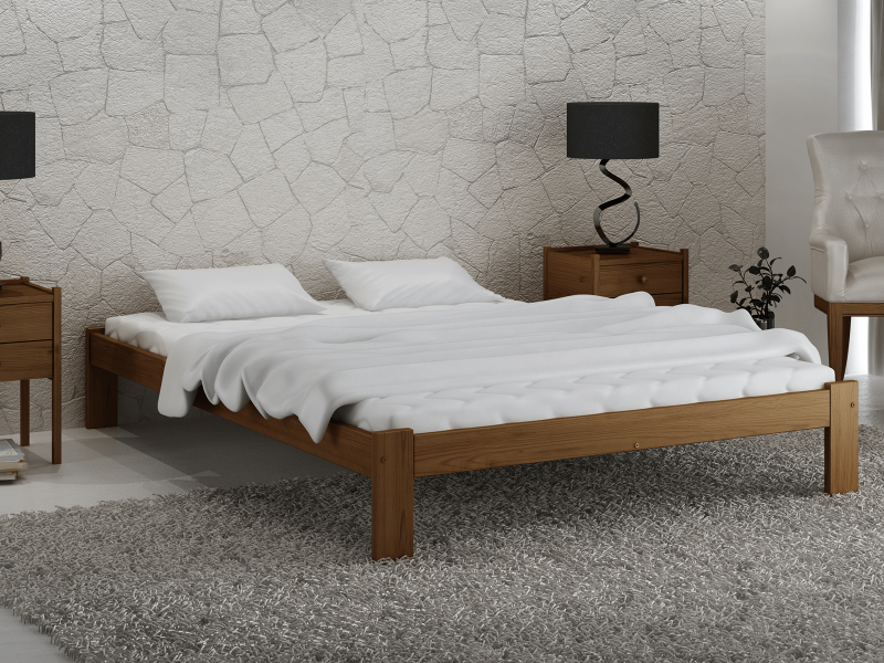 Postel z masivu VitBed 160x200 Anzu dub s roštem + Matrace Karatos 160x200