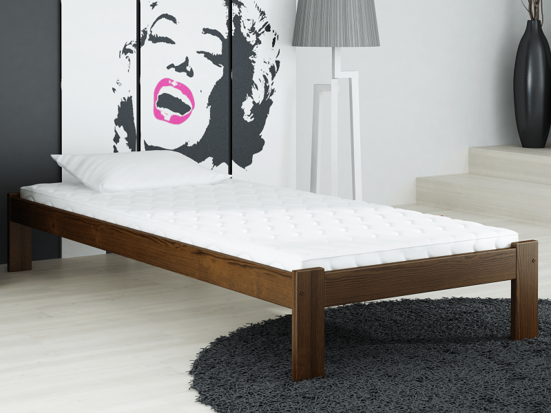 Postel z masivu VitBed 90x200 Anzu ořech s roštem + Matrace Karatos 90x200