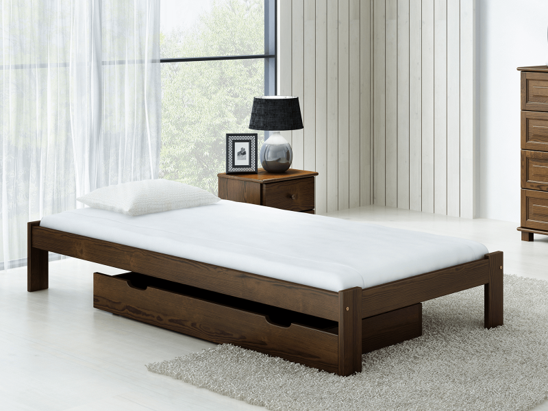 Postel z masivu VitBed 90x200 Anzu ořech s roštem + Matrace Karatos 90x200