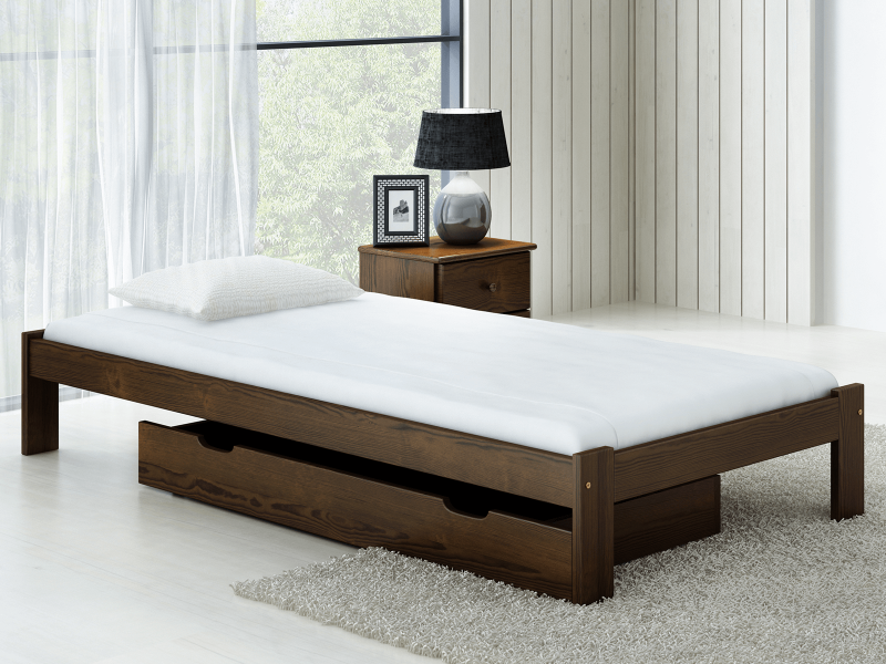 Postel z masivu VitBed 90x200 Anzu ořech s roštem + Matrace Karatos 90x200