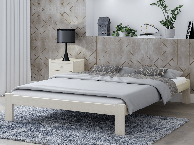 Postel z masivu VitBed 140x200 Anzu bílá borovice s roštem