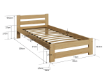 Postel z masivu VitBed 90x200cm Eureka dub s roštem + Matrace Niobé 90x200