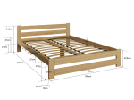 Postel z masivu VitBed 160x200cm Eureka dub s roštem + Matrace Niobé 160x200