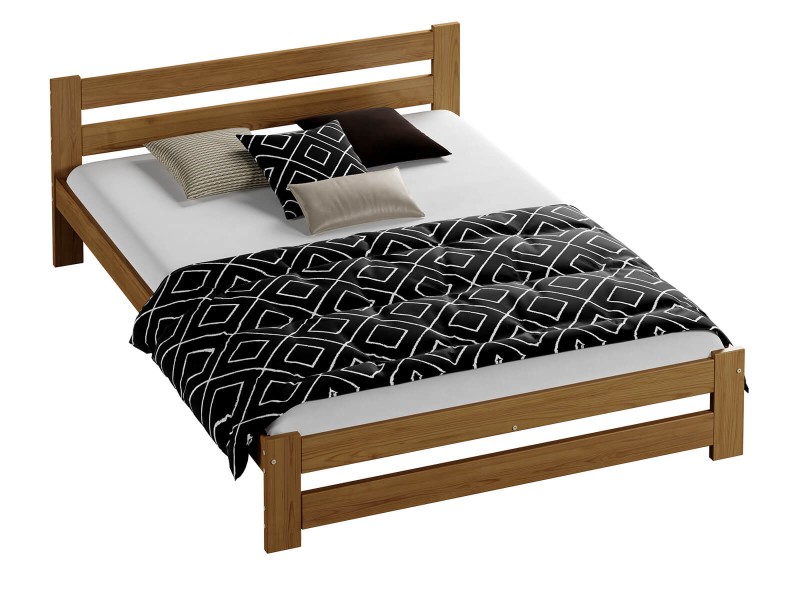 Postel z masivu VitBed 140x200cm Eureka dub s roštem + Matrace Niobé 140x200